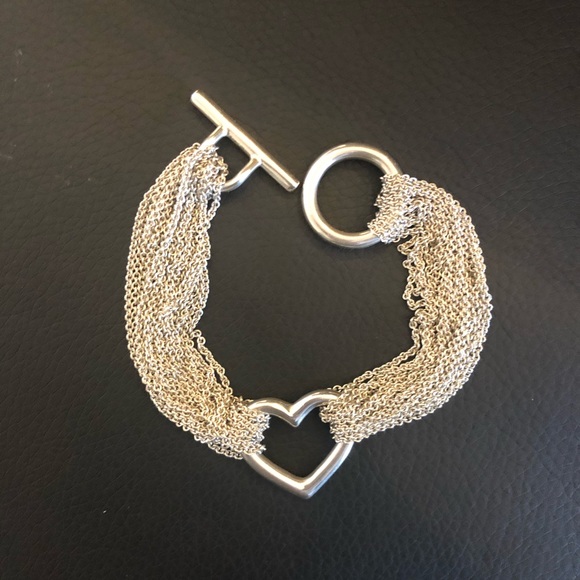 Tiffany & Co Sterling Silver Mesh Heart Bracelet - Picture 2 of 9